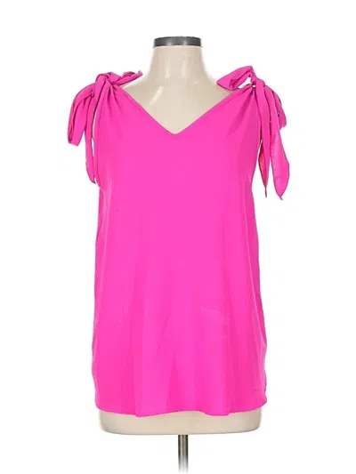 Pre-owned Entro Short Sleeve Top Pink Cold Shoulder Neckline Tops