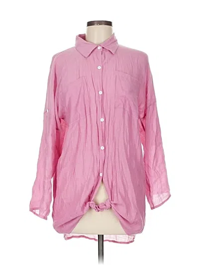 Pre-owned Unbranded 3/4 Sleeve Blouse In Pink