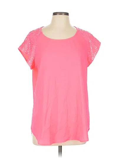 Pre-owned Express Short Sleeve Top Pink Crew Neck Tops
