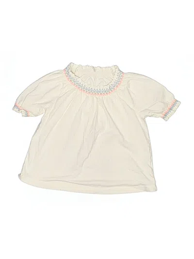 Pre-owned Crewcuts Kids' Short Sleeve Blouse In White