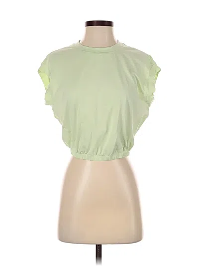 Pre-owned Lululemon Athletica Short Sleeve Top Green Cowl Neck Tops