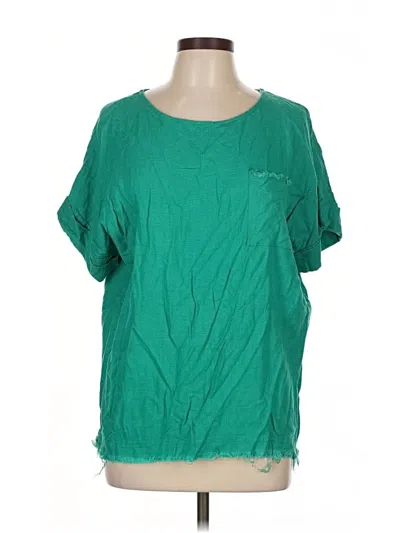 Pre-owned Umgee Short Sleeve Top Green Scoop Neck Tops
