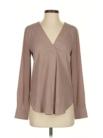 Pre-owned Ann Taylor Long Sleeve Blouse In Brown