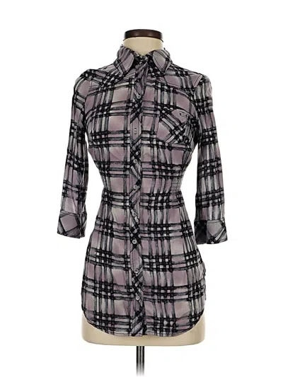 Pre-owned Guess Jeans 3/4 Sleeve Button Down Shirt In Gray