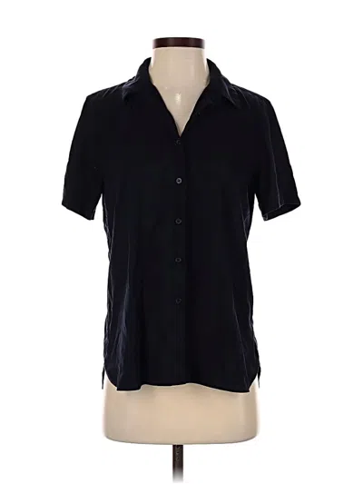 Pre-owned Uniqlo Short Sleeve Blouse In Black