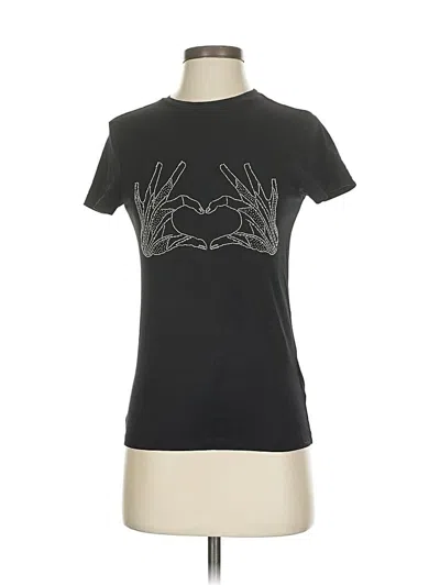 Pre-owned Ikks Short Sleeve Top Black Crew Neck Tops