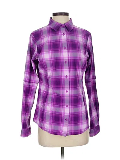 Pre-owned Duluth Trading Co. Long Sleeve Button Down Shirt In Purple