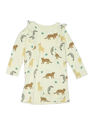 Pre-owned Tea Kids' Dress In White