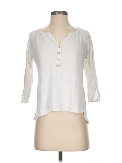 Pre-owned Lilly Pulitzer Long Sleeve Henley Shirt In White