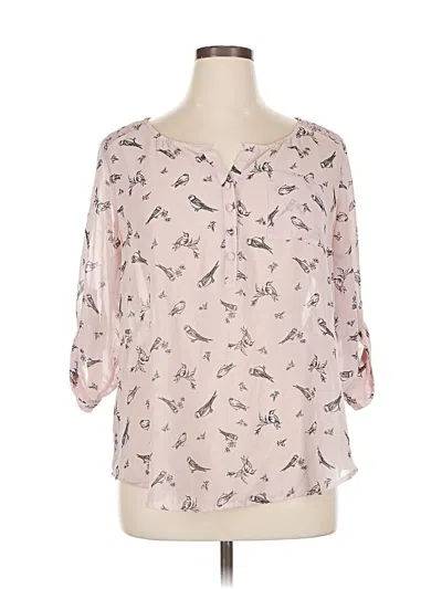 Pre-owned Torrid 3/4 Sleeve Blouse In Pink