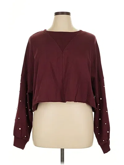 Pre-owned Impressions Cardigan Sweater In Burgundy