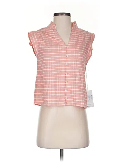 Pre-owned Carve Designs Sleeveless Button Down Shirt In Pink