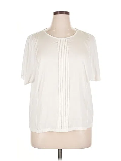Pre-owned Banana Republic Factory Store Short Sleeve Blouse In White