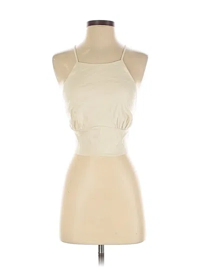 Zara Sleeveless Top Ivory Halter Neckline Tops In White