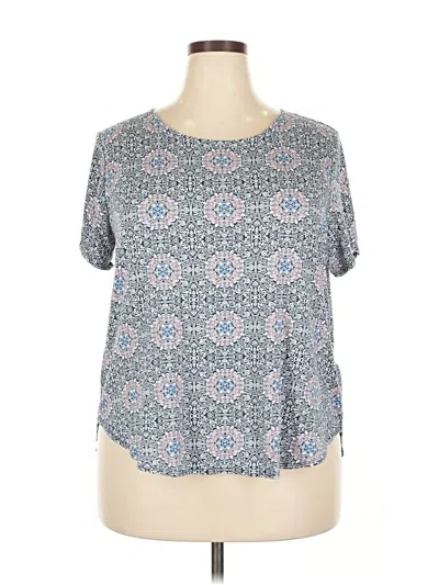 Pre-owned Philosophy Republic Clothing Short Sleeve Blouse In Gray