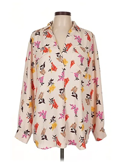 Pre-owned Ann Taylor Long Sleeve Blouse In Brown