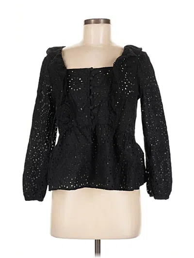Pre-owned Madewell 3/4 Sleeve Blouse In Black