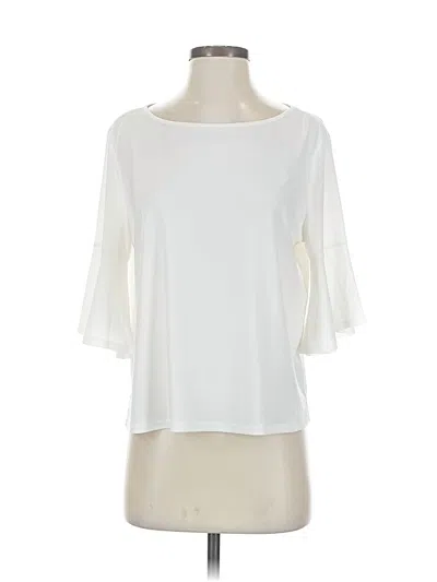 Pre-owned Cece Short Sleeve Blouse In White