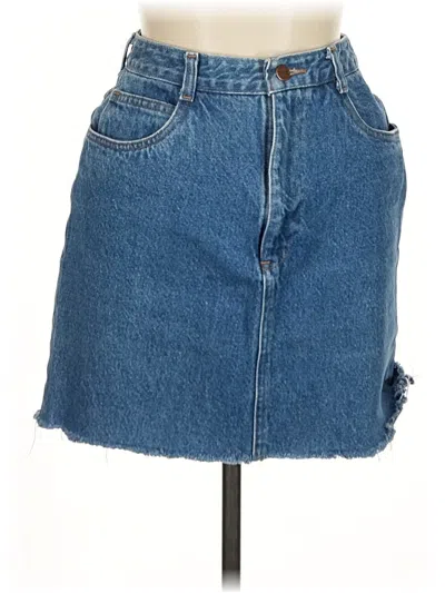Pre-owned Lands' End Denim Skirt In Blue