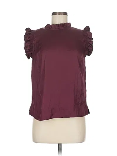 Pre-owned Joe's Jeans Short Sleeve Blouse In Burgundy