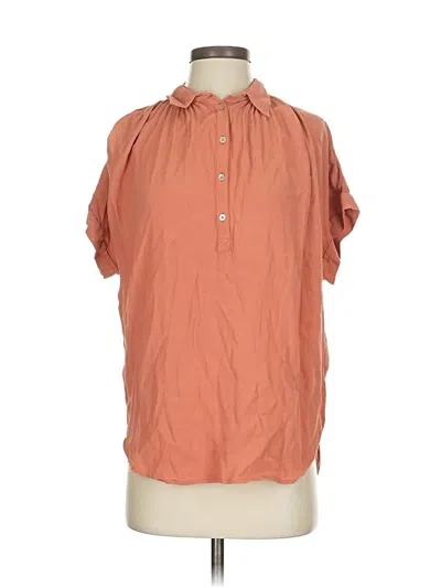 Pre-owned Madewell Short Sleeve Blouse In Orange
