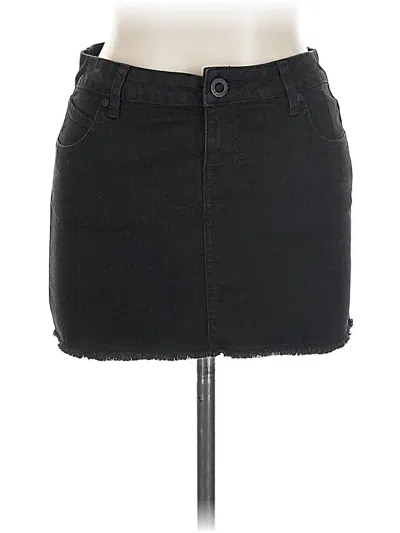 Pre-owned Volcom Denim Skirt In Black