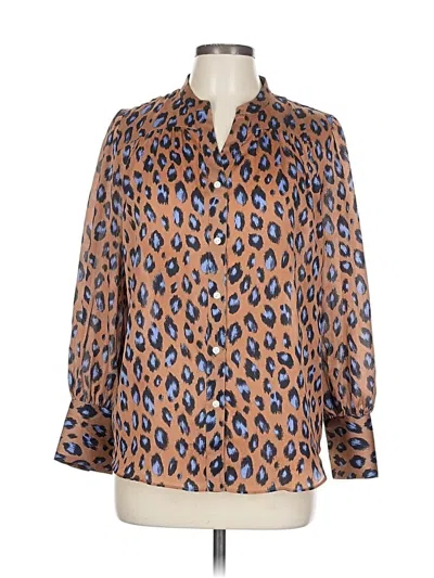 Pre-owned Ann Taylor Long Sleeve Blouse In Brown