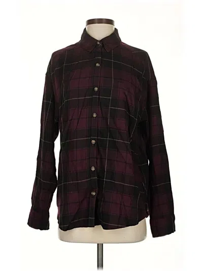 Pre-owned Hollister Long Sleeve Button Down Shirt In Burgundy