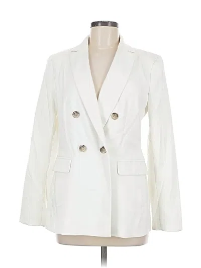 Pre-owned Ann Taylor Blazer Jacket In White