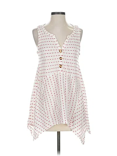 Pre-owned New Directions Sleeveless Button Down Shirt In White