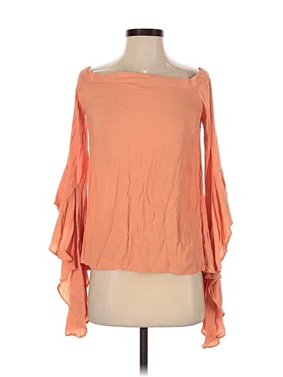Pre-owned Entro 3/4 Sleeve Top Orange Cold Shoulder Neckline Tops