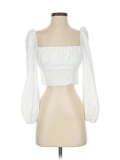 Pre-owned Princess Polly 3/4 Sleeve Blouse In White