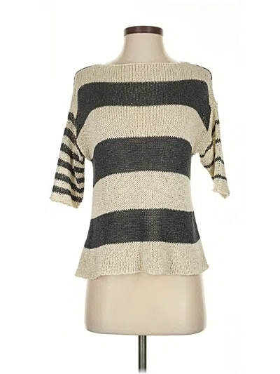 Pre-owned Alembika 3/4 Sleeve Top Gray Boatneck Tops