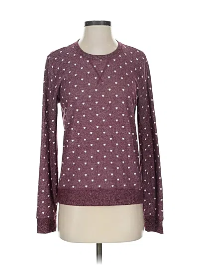 Pre-owned Lucky Brand Pullover Sweater In Burgundy