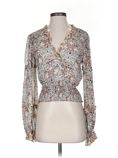 Pre-owned By Anthropologie Long Sleeve Blouse In Brown