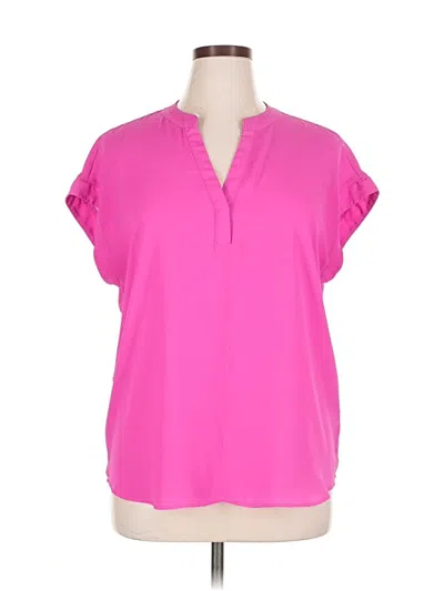 Pre-owned Cynthia Steffe Short Sleeve Blouse In Pink