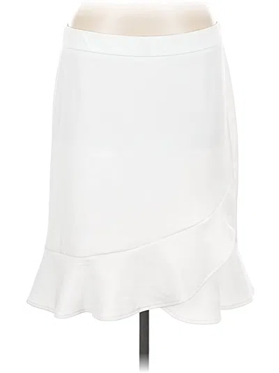 Pre-owned Anne Klein Formal Skirt In White
