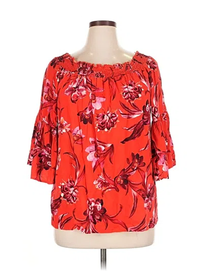 Pre-owned New Look 3/4 Sleeve Blouse In Red