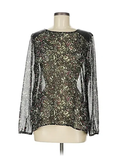 Pre-owned Ann Taylor Loft Outlet Long Sleeve Blouse In Silver