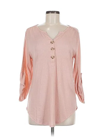 Pre-owned Fred David 3/4 Sleeve Blouse In Pink