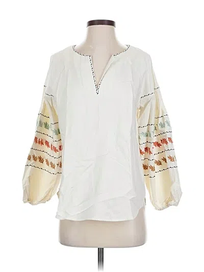 Pre-owned Madewell 3/4 Sleeve Blouse In White