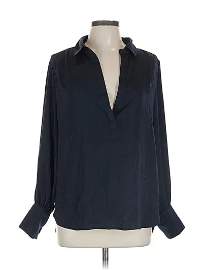 Pre-owned Banana Republic Factory Store Long Sleeve Blouse In Blue