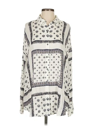 Pre-owned Free People Long Sleeve Blouse In White