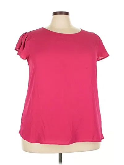 Pre-owned Papermoon Short Sleeve Top Pink Sweetheart Neckline Tops