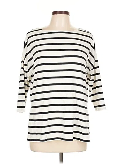 Pre-owned Lands' End 3/4 Sleeve T-shirt In Blue