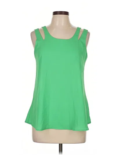 Pre-owned Karlie Sleeveless Top Green Keyhole Neckline Tops