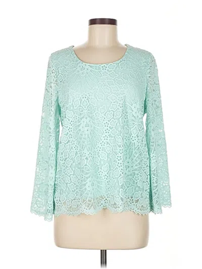 Pre-owned Chico's Long Sleeve Blouse In Blue