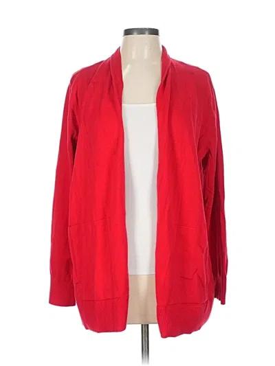Pre-owned Lands' End Cardigan Sweater In Red