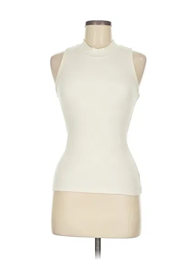 Pre-owned The Noli Shop Tank Top Ivory Halter Neckline Tops In White