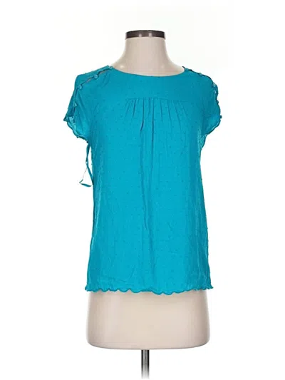 Pre-owned Maeve Short Sleeve Blouse In Blue
